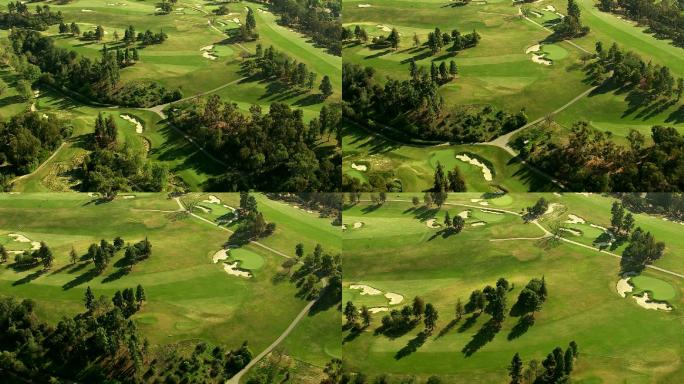南加州高尔夫球场的空中拍摄