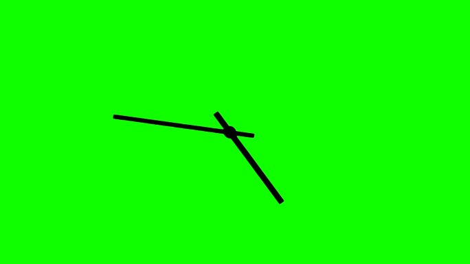 绿色背景上的时钟指针