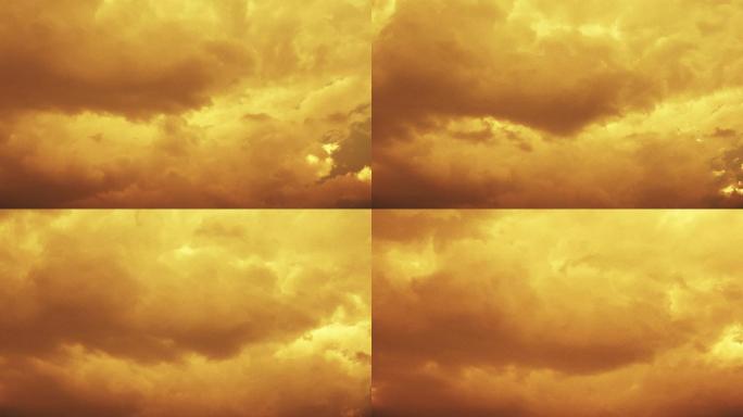 【HD天空】金色云层厚云天空温暖金云治愈