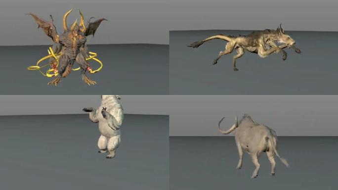 C4D3d动画绑定模型影视动物