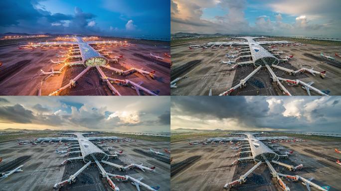 深圳宝安国际机场T3航站楼延时摄影素材