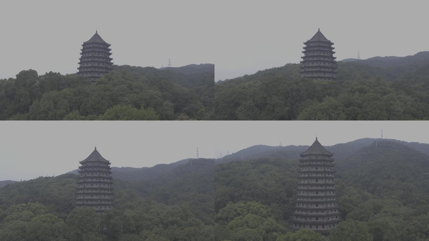 杭州六和塔航拍素材4k航拍素材