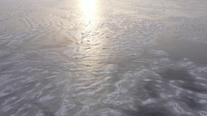 冰面逆光航拍