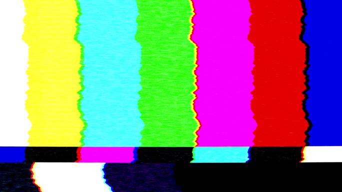 坏电视信号彩色条特效视频转场故障