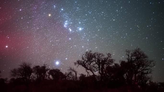 赵云山冬季星空猎户座延时