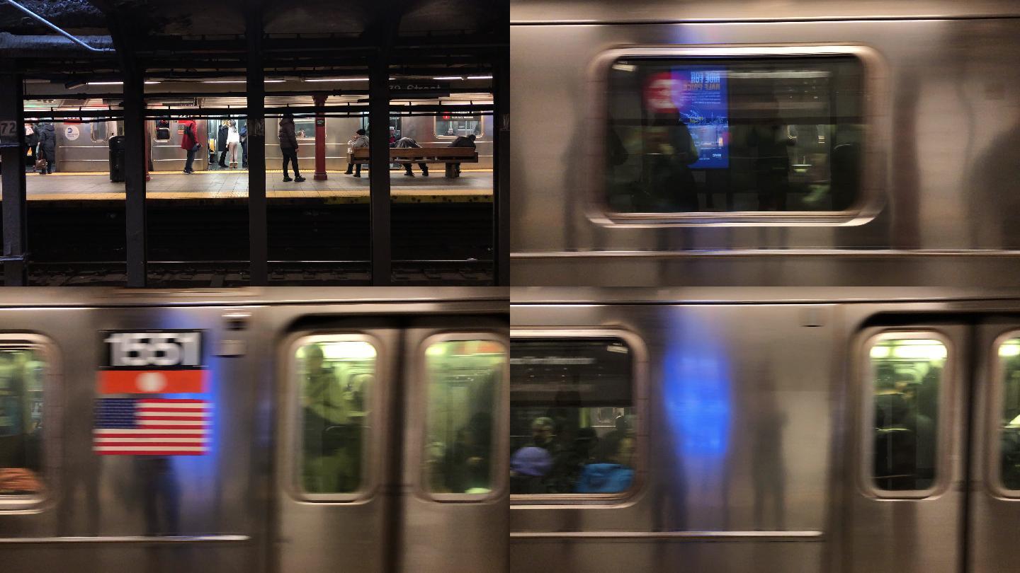 地铁等车车来了美国地下铁