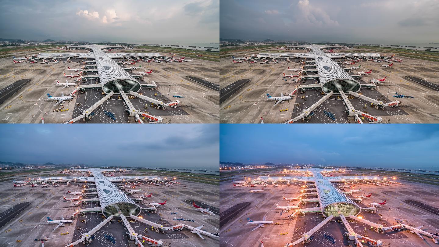 深圳宝安国际机场T3航站楼延时摄影素材