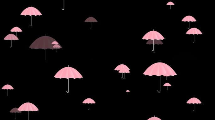 雨伞上升卡通元素背景