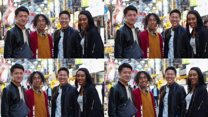 东京街头微笑的年轻朋友们