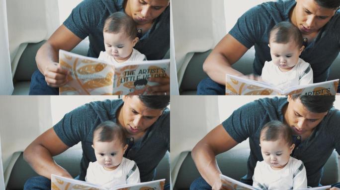 爸爸给小女儿读书亲密互动温馨幸福TVC广