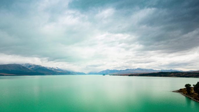 新西兰湖面航拍延时摄影
