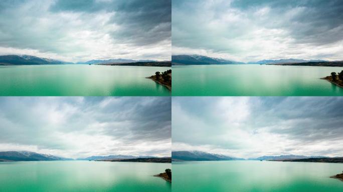 新西兰湖面航拍延时摄影