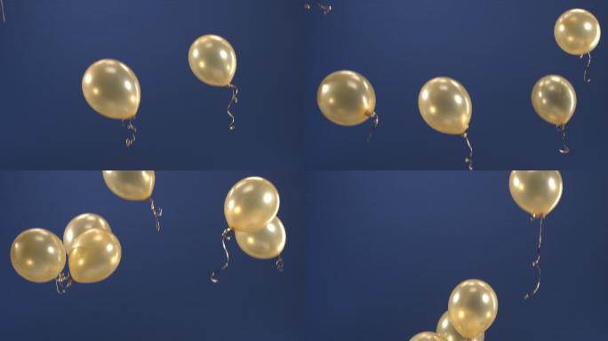 节日装饰气球动画儿童庆典金色影视包装