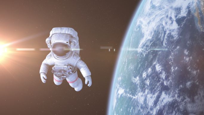 太空中的宇航员太空宇航员三维动画