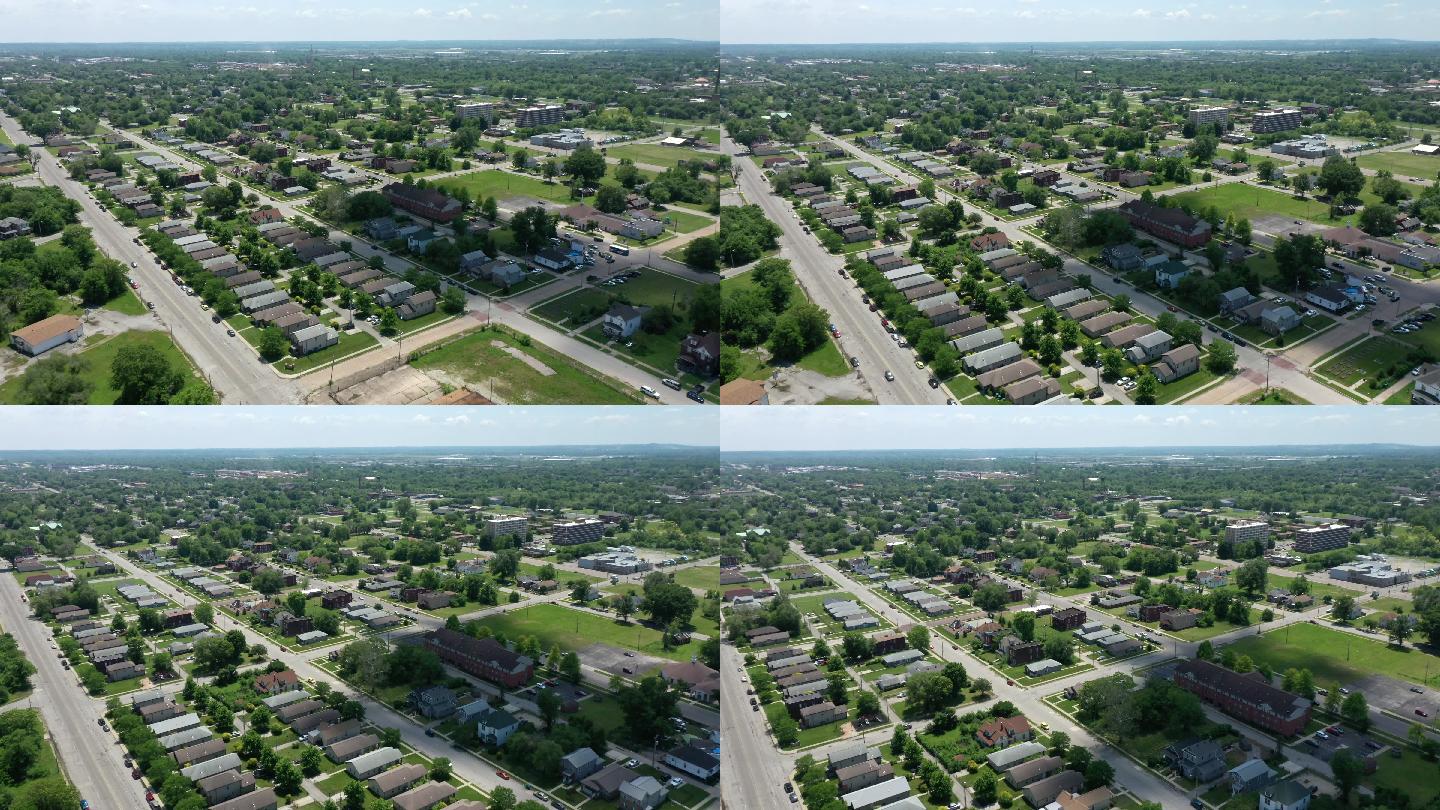密苏里州圣路易斯市住宅区鸟瞰图