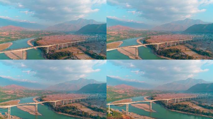 航拍潞江大桥
