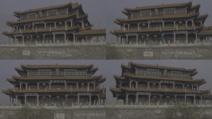 蔚州古城城楼4k航拍素材
