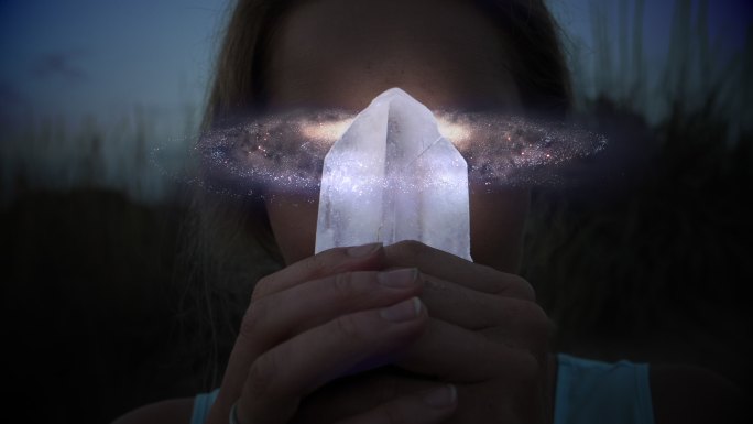 水晶里的神奇银河转动白纸做手工