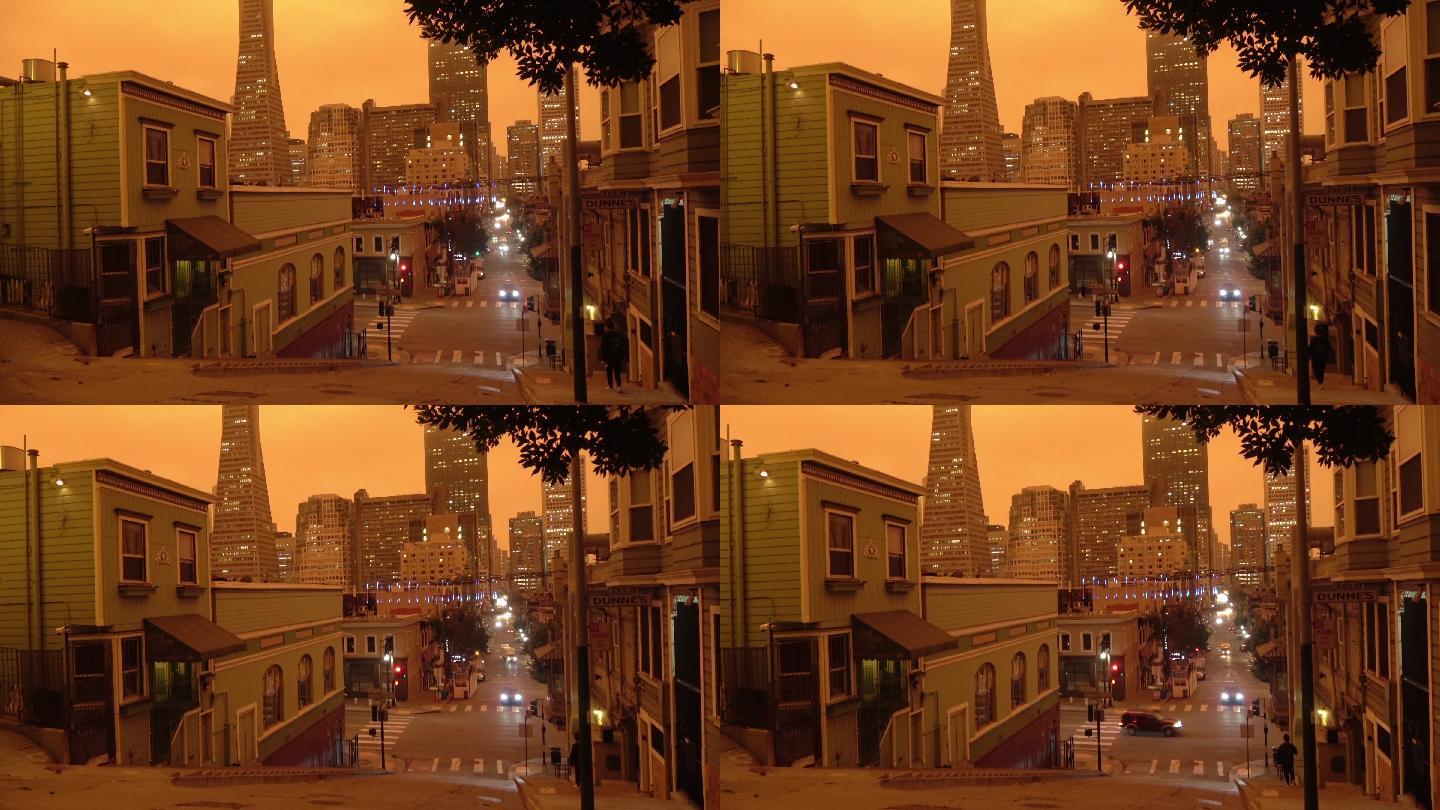 旧金山橙色天空视频素材
