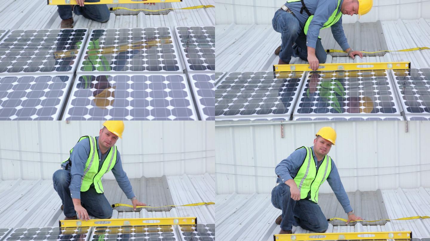 安装太阳能电池板光伏板新能源