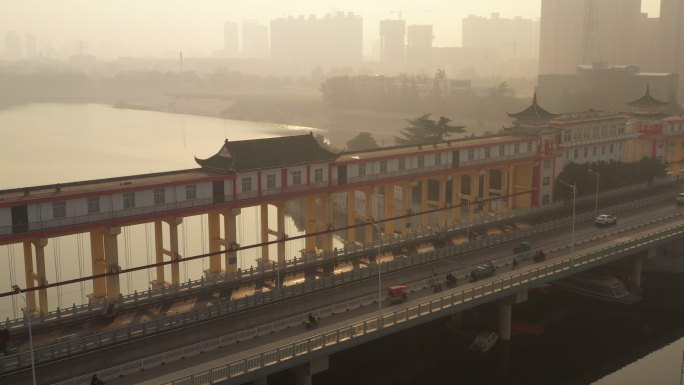 沙颍河大闸夕阳