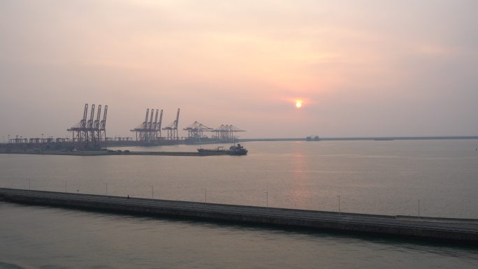 科伦坡港国外风光大景空镜海港