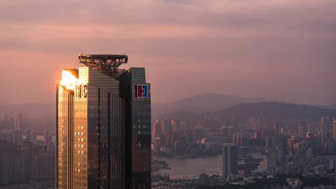 珠海横琴IFC国际金融中心日落延时4K