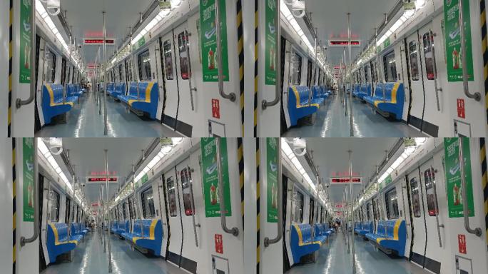 4k北京 地铁 无人 夜间地铁 空座