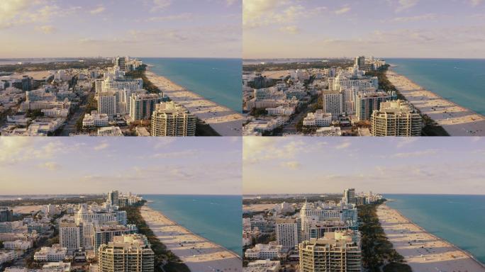 迈阿密海滩风景海岸线海滨城市阳光沙滩