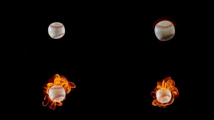 棒球从摄像机上弹起时着火
