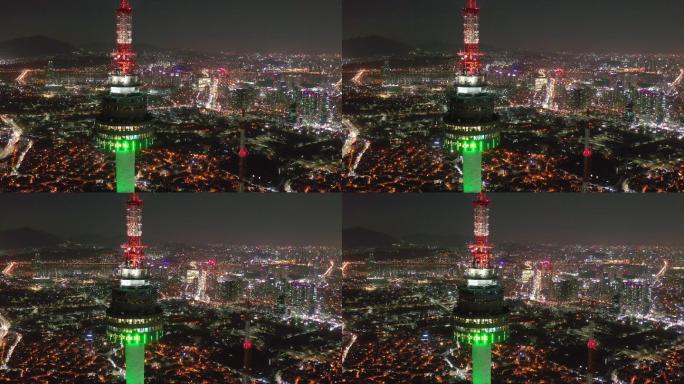 韩国夜间第一个塔式旅游景点