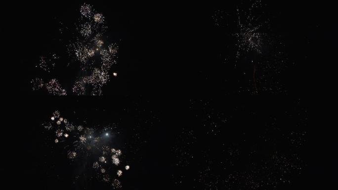 夜空中的烟花背景烟火礼花视频素材唯美绚丽