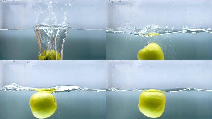水中的苹果青入水落水
