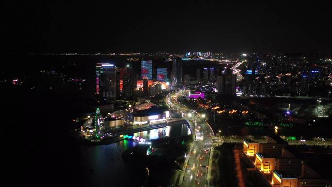 青岛唐岛湾摩天轮夜景