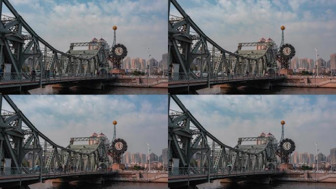 天津解放桥世纪钟地标延时4K