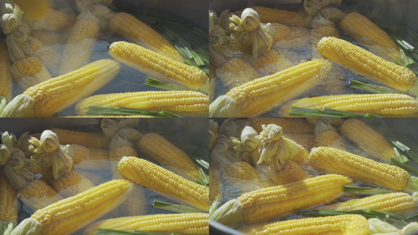 水煮玉米特写镜头碳水化物绿色有机