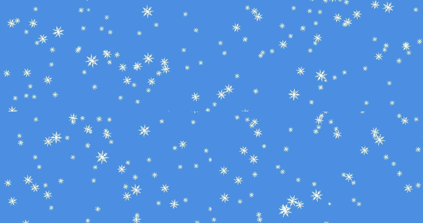发光的雪粒子落在蓝色背景上