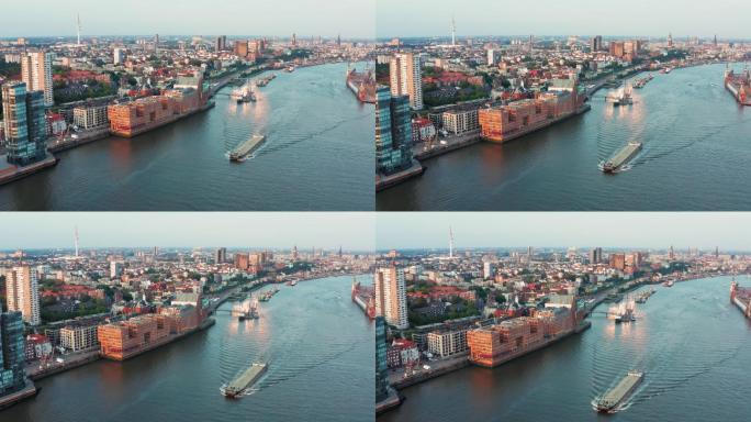 城市鸟瞰图美国欧洲码头港口世界格局
