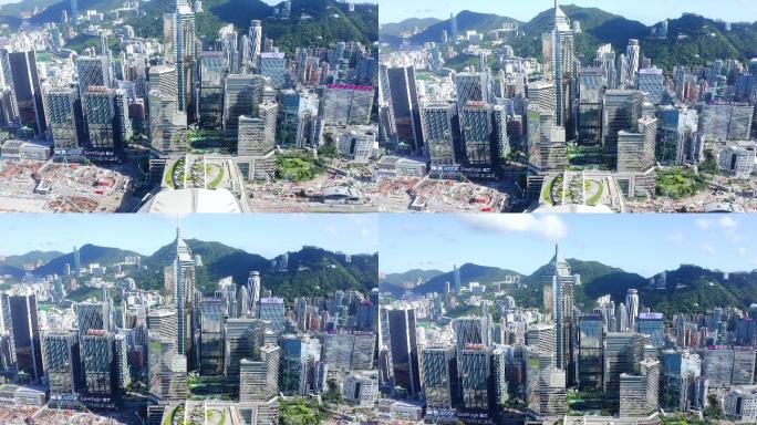 香港市的无人机观香港行政区香港地标香港风