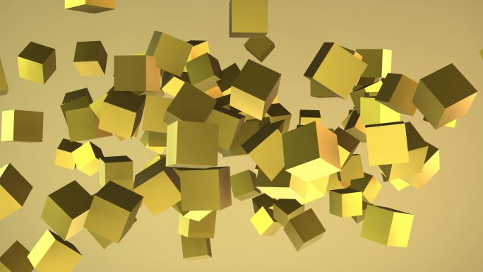 抽象黄金立方体动画