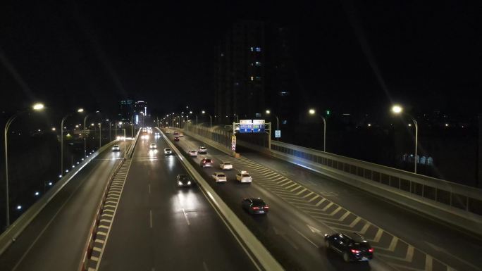 【4K】城市夜景高架车流