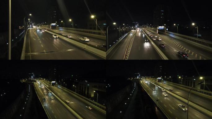 【4K】城市夜景高架车流