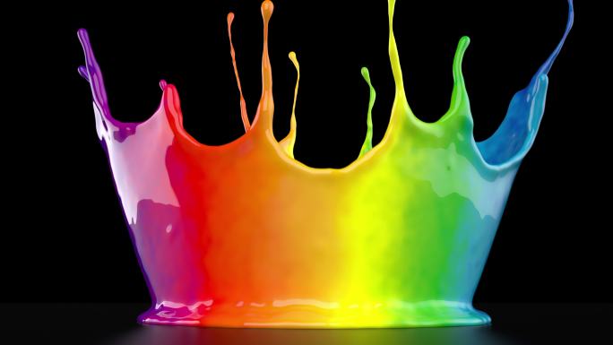 彩色皇冠喷绘的CG动画
