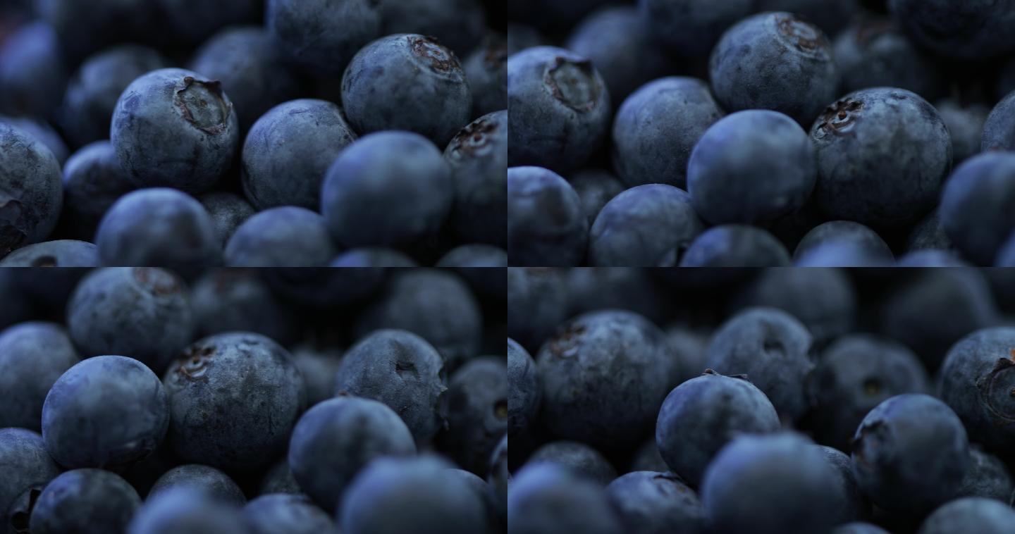蓝莓水果特写慢动作水高端冲水滴水农业种植