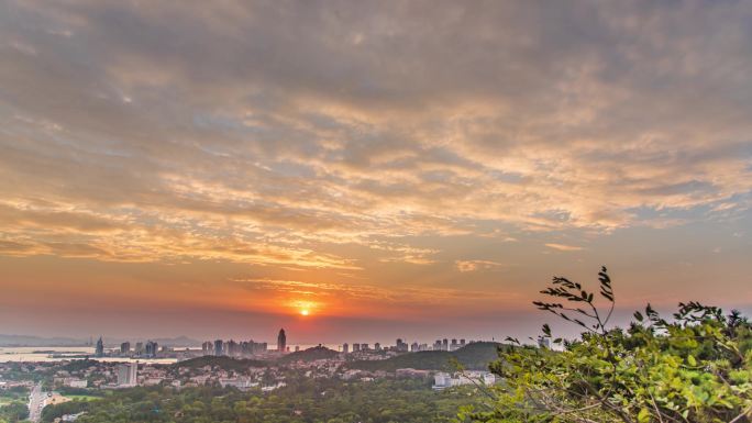 青岛延时青岛风光日落4K