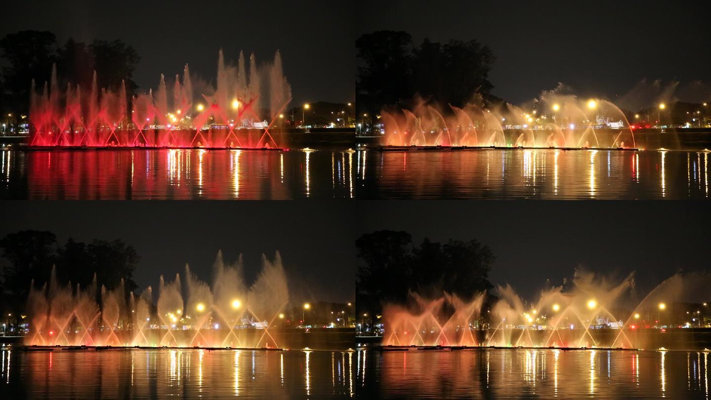 圣保罗的喷泉秀实拍视频素材
