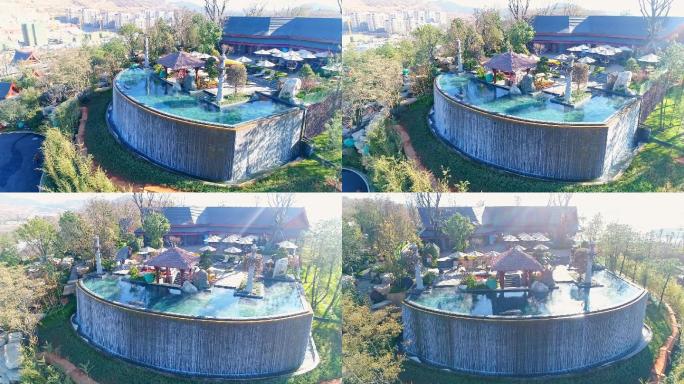 七彩云南古滇温泉山庄航拍