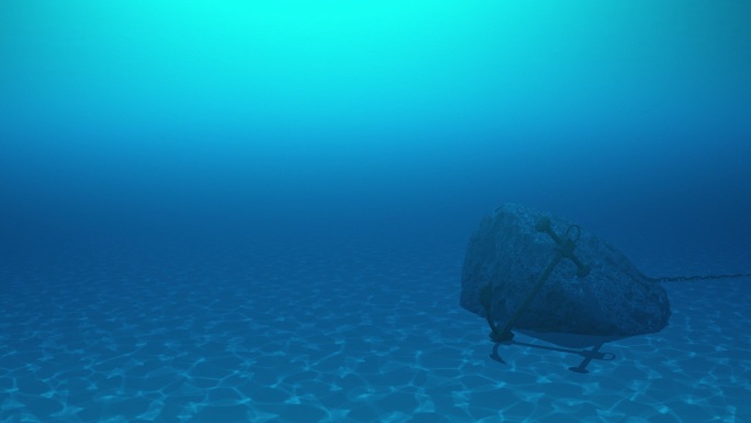 锚大海海洋蓝色水底波光波纹