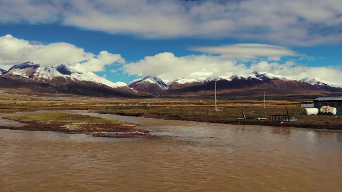 西藏羊八井高山雪山航拍纪录片