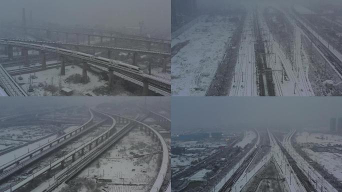 【版权可商用】长沙南站暴雪4K+延时